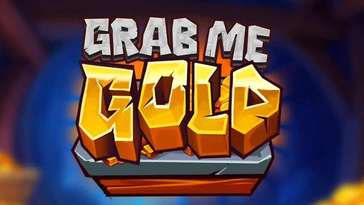 Isang makulay na visual ng Grab Me Gold slot na nagpapakita ng mga gintong simbolo at mining theme.